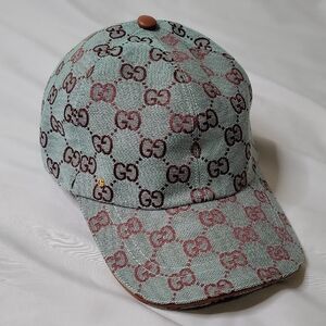 Gucci Azure/Brown Monogram Baseball Cap